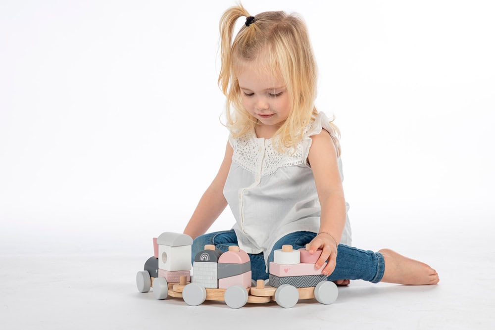 Personalized Pink Stacking Train - Image 4