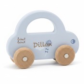 Personalized Blue Wooden Toy Car