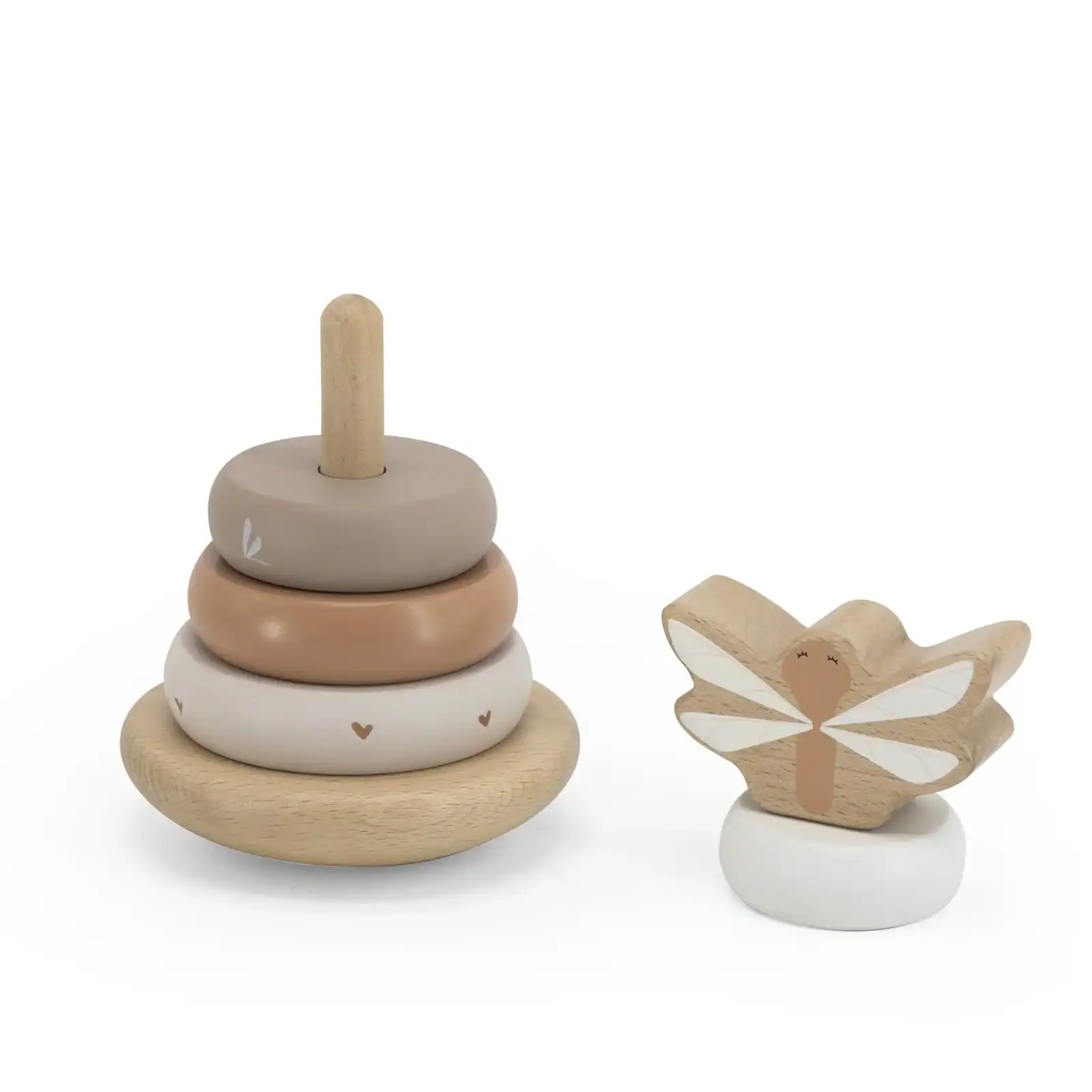 Personalized Nougat Wooden Stacking Rings - Image 4