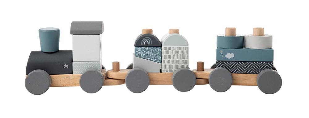 Personalized Blue Stacking Train - Image 5