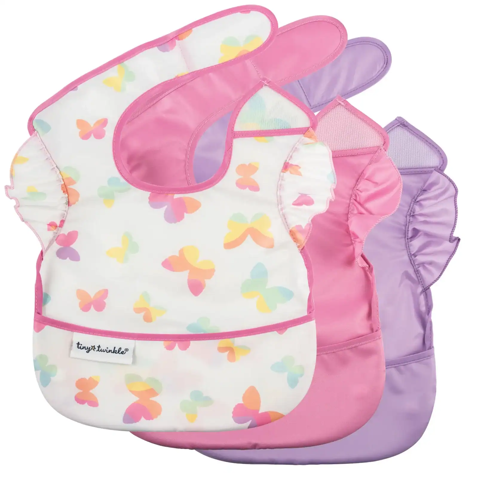 Personalized Waterproof Bib Set of 3 - Butterfly - Image 2