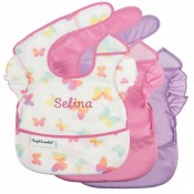 Personalized Waterproof Bib Set of 3 - Butterfly