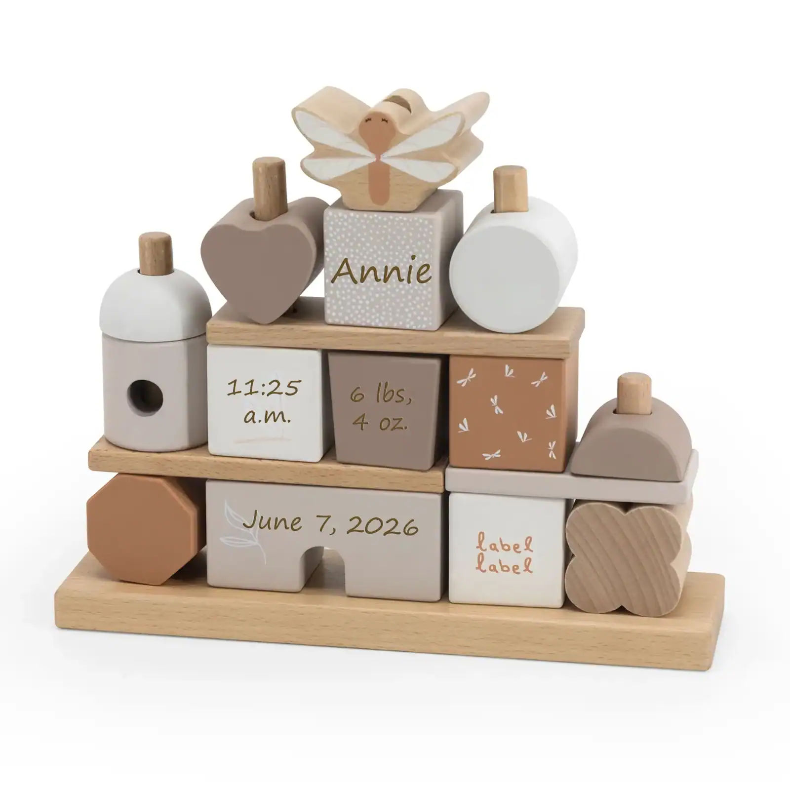 Personalized 25 Piece Block Stacking House