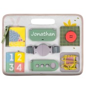 Personalized Activity Buckles Busy Board by Taf Toys