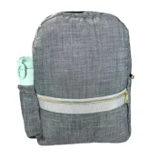 Grey Chambray Kids Personalized Backpack