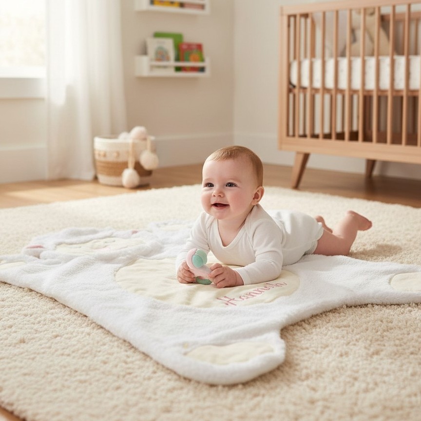 Personalized Tummy Time Playmat - Lamb